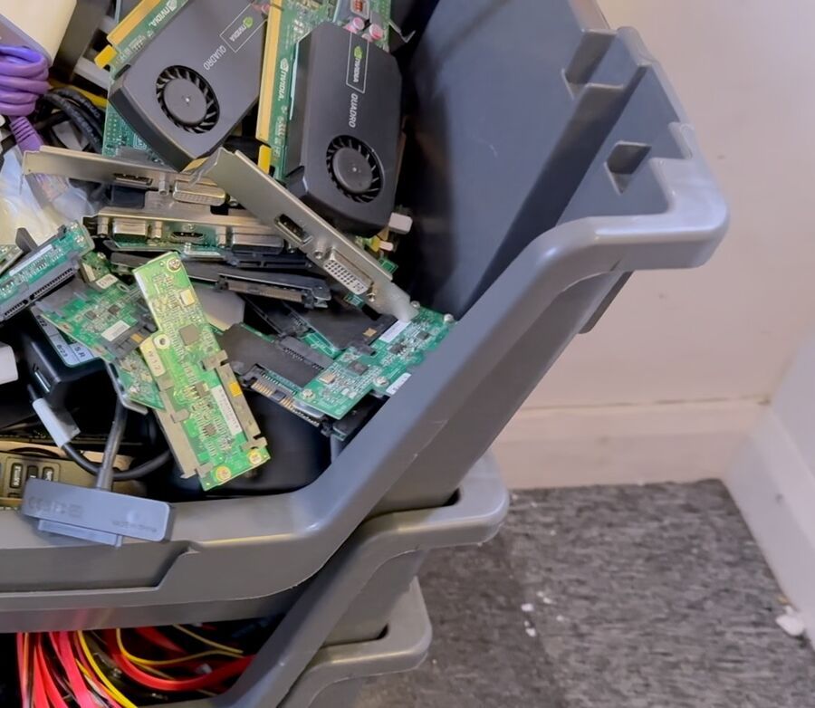 NVIDIA Quadro graphics cards awaiting data destruction