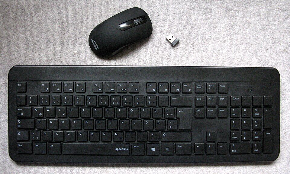 A keyboard and mouse