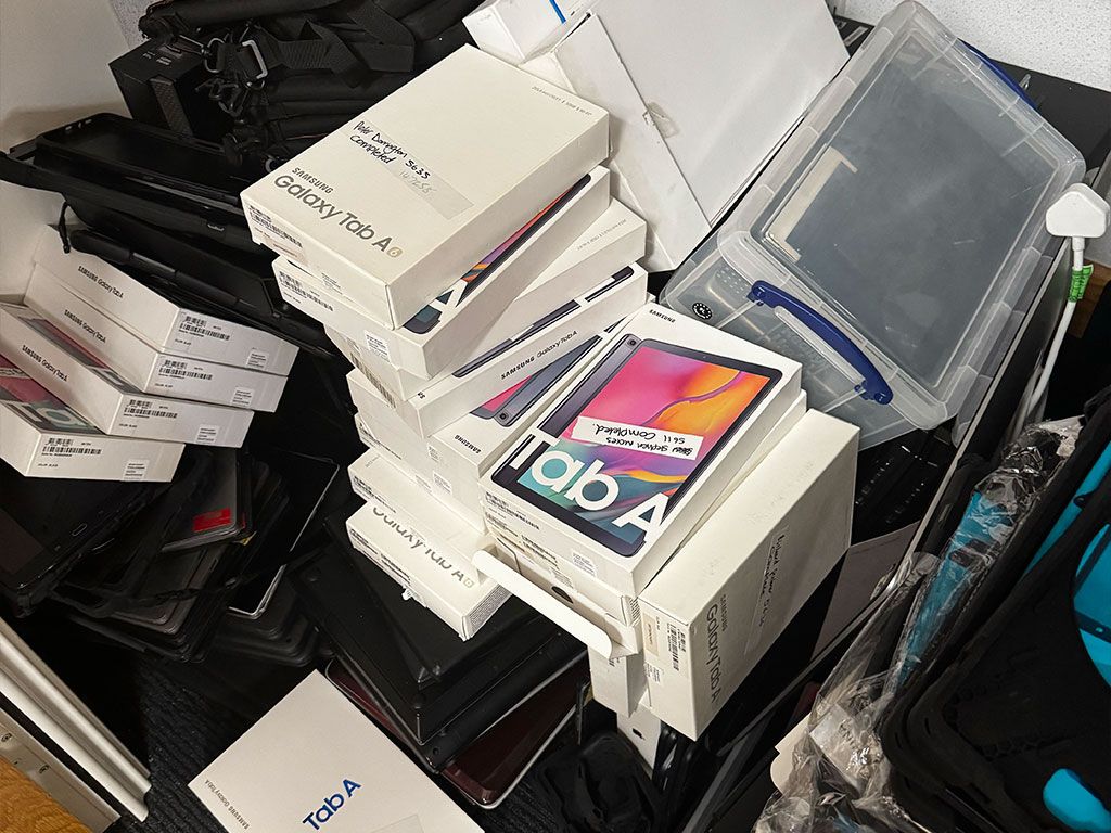 Samsung Galaxy tablets awaiting secure wipe and buyback